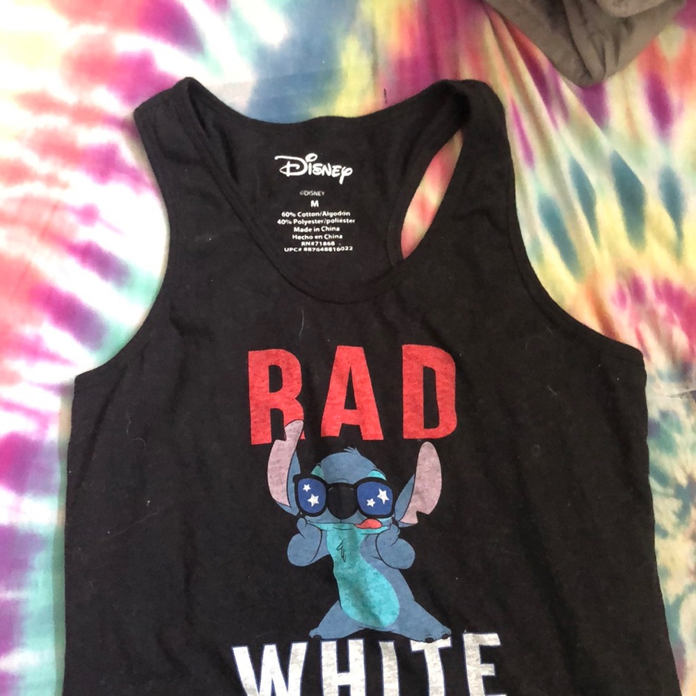 Disney stick rad white and blue tank in a woman M